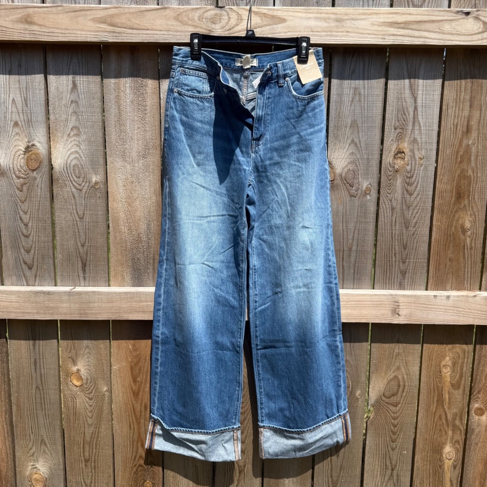 Madewell Superwide-Leg Jeans High Waist Tall W28 NS849 Medium Wash Denim